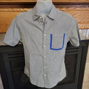 Marc by Marc Jacobs Men's White Striped Slim Fit Dress Shirt NWT